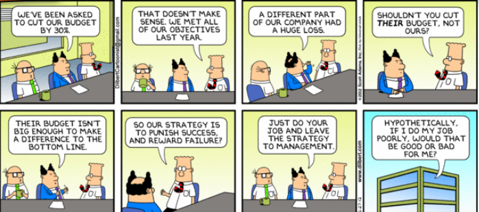 Dilbert shows the value of budgets