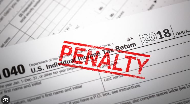 1040 form with penalty